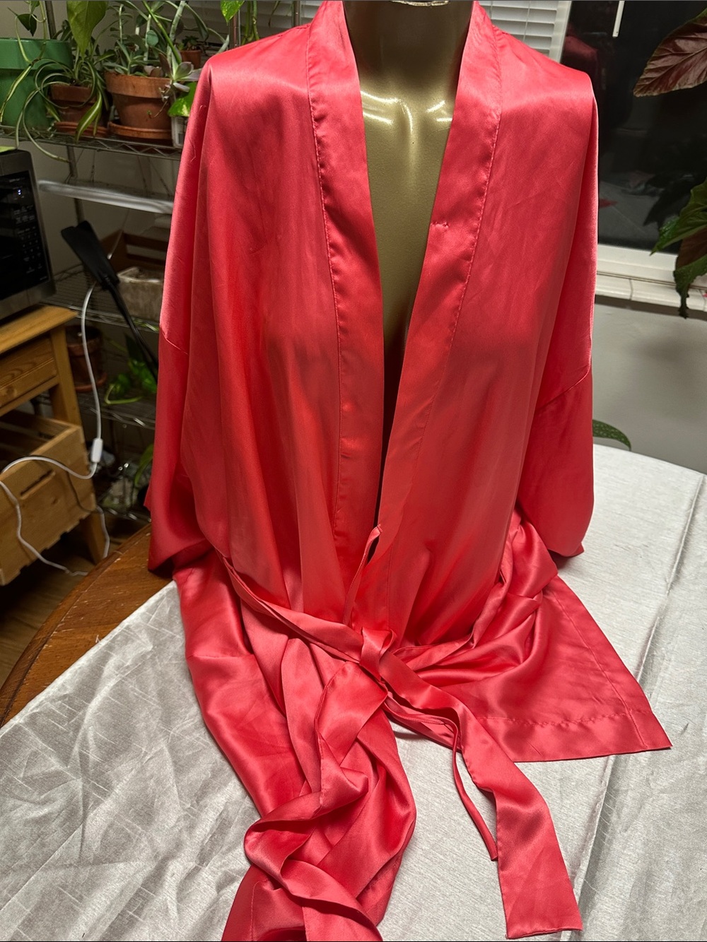 Victoria's Secret Satin Robe in Coral